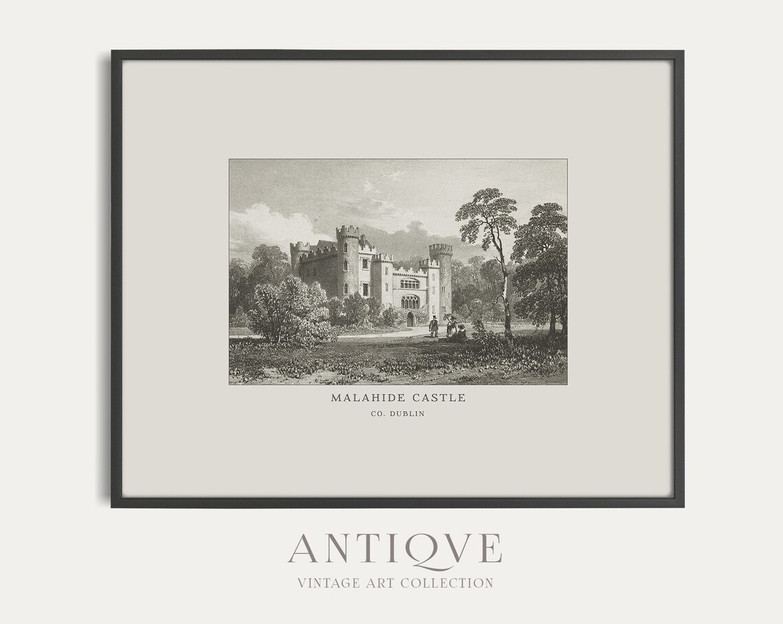 Malahide Castle Vintage Engraving Art Print