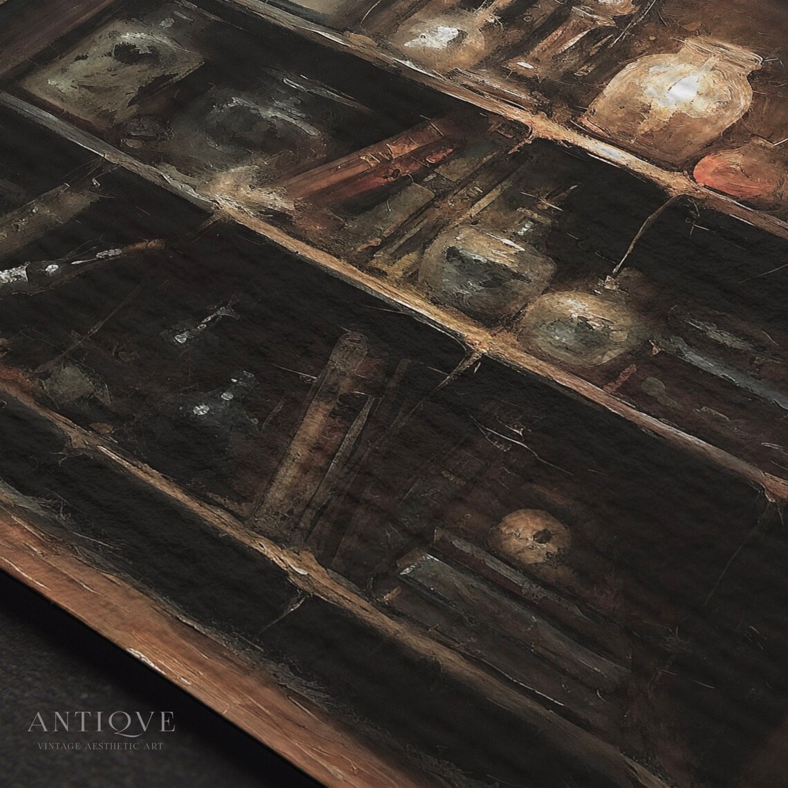 Witchy Curio Cabinet, Halloween Oil Painting Art - Image 2