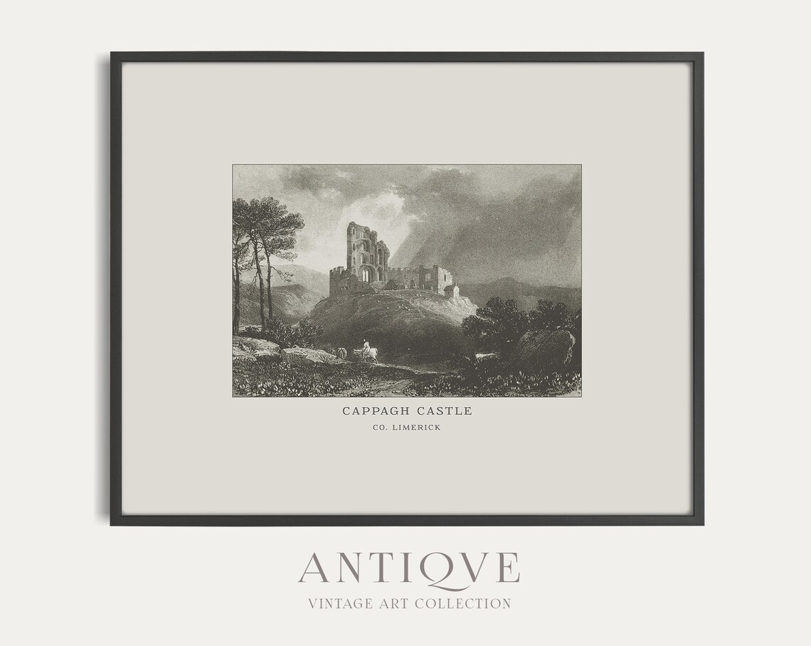 Cappagh Castle Co Limerick Ireland Antique Engraving Art Poster