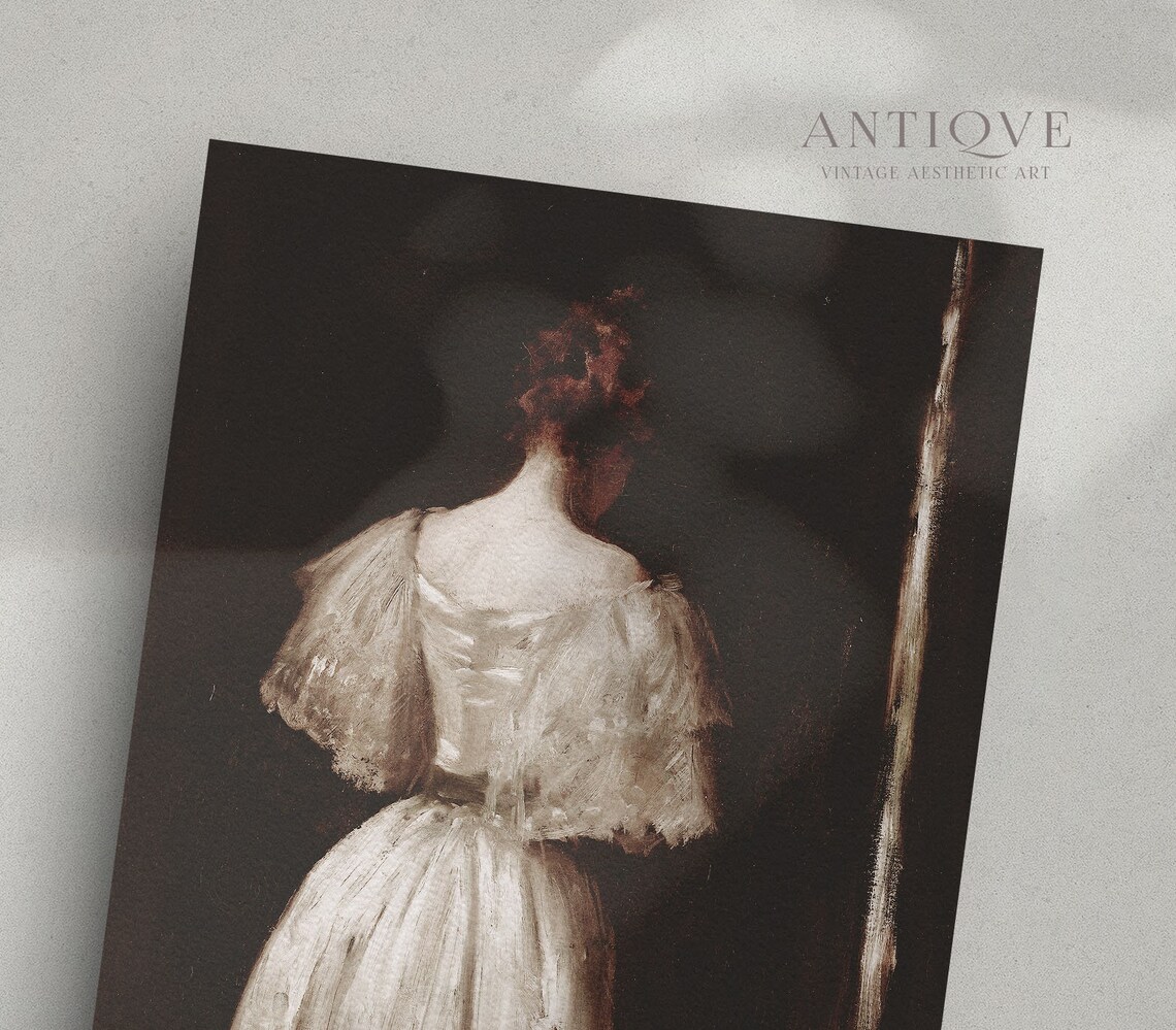 Dark Moody Victorian Woman, Vintage Portrait Art Print - Image 3