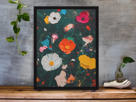 Taken Abstract Floral Wall Art Bold Colorful Flower Print Modern Impressionist Painting Nature Inspired Home Art Print