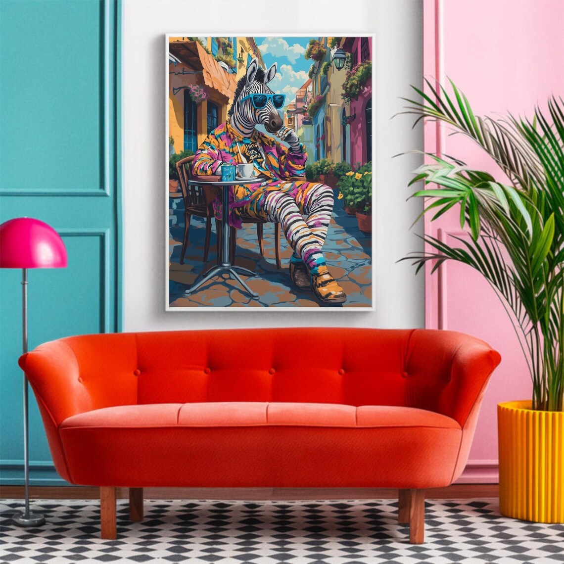 Maximalist Zebra Poster, Preppy Eclectic Decor - Image 3