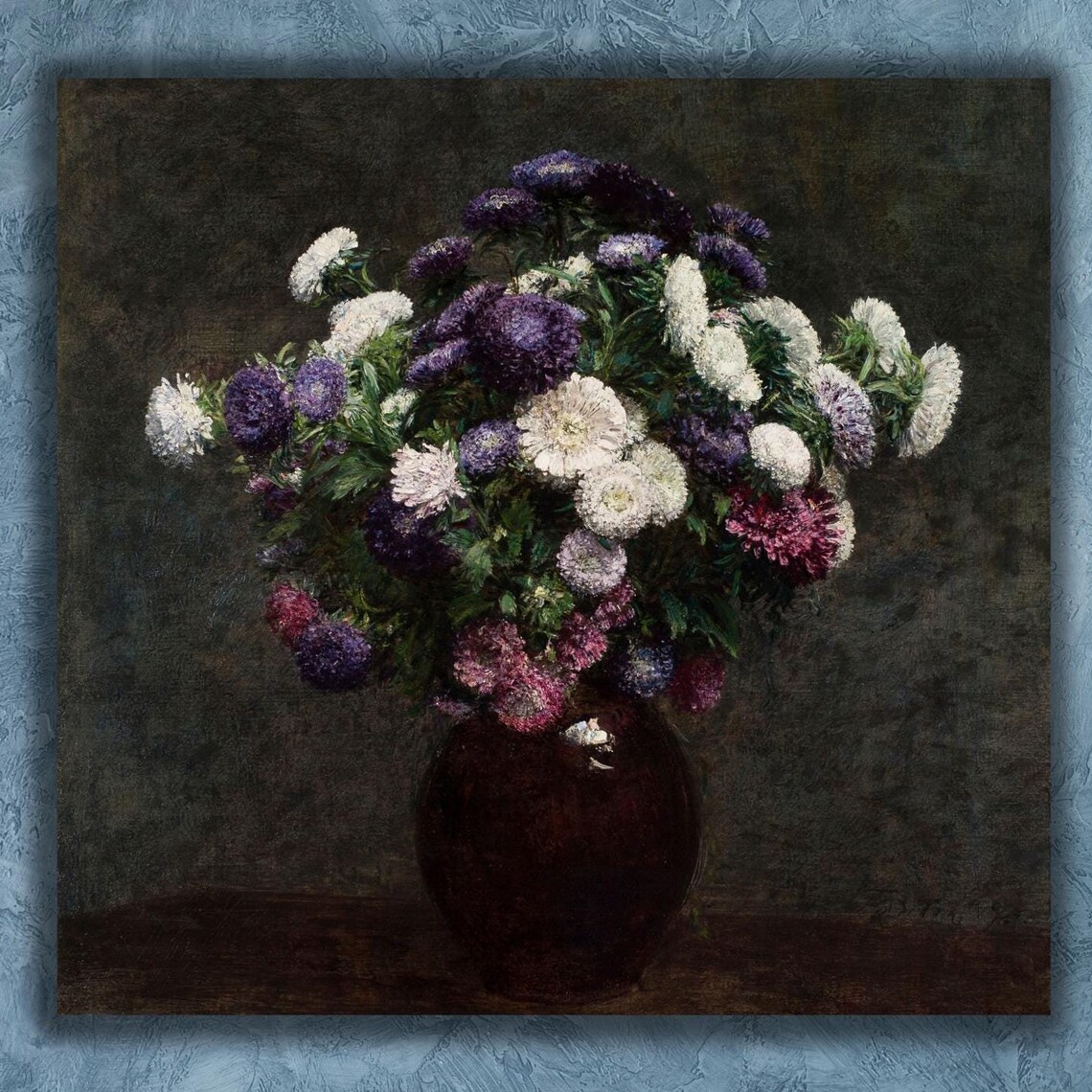 Henri Fantin Latour Asters Bouquet Floral Still Life Painting Poster