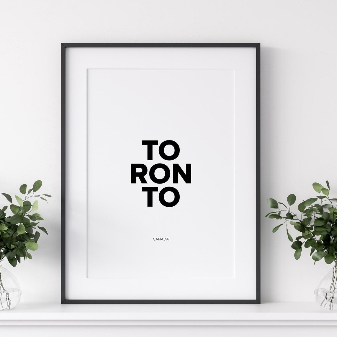 Toronto Canada Bold Stacked Typography Minimalist Travel Poster