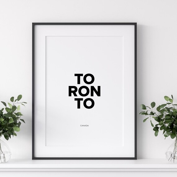 Toronto Canada Bold Stacked Typography Minimalist Travel Poster