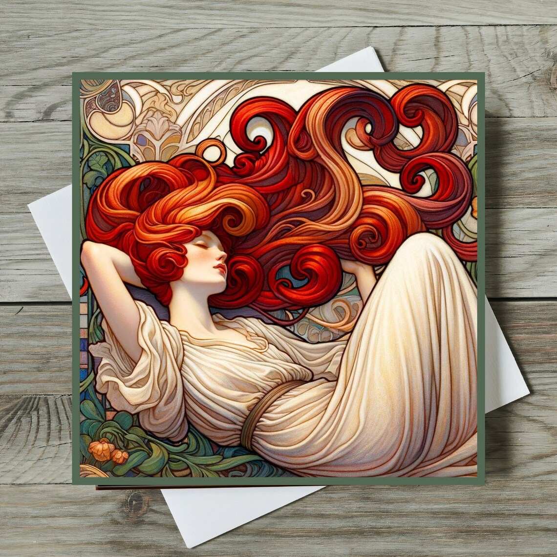 Art Nouveau Ceramic Tile, Vintage-Inspired Art Print - Image 2