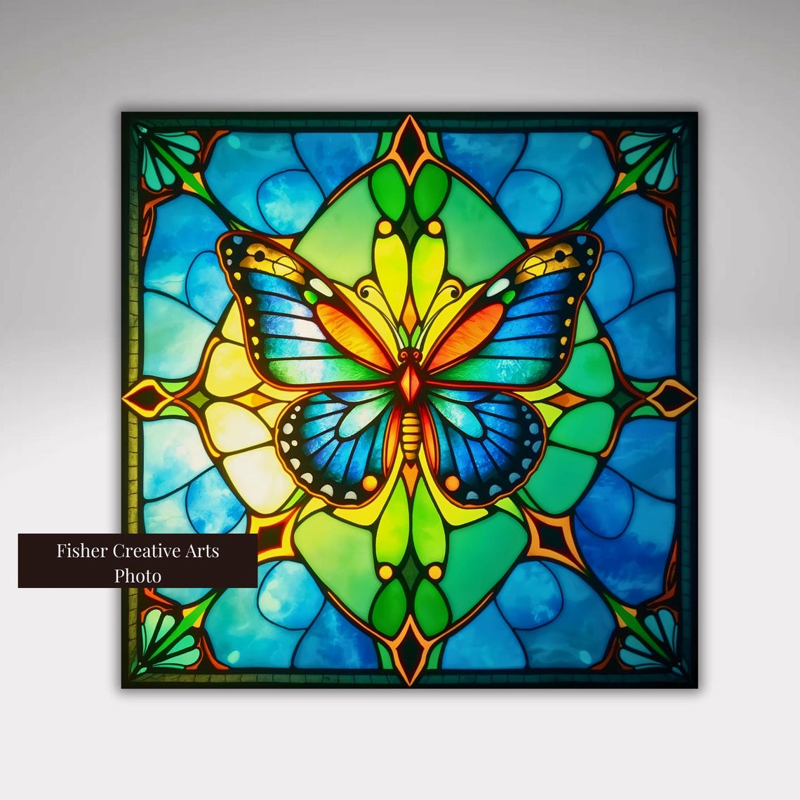 Art Nouveau Stained Glass Look Butterfly Ceramic Tile Decorative Tile Art Deco Trivet Spoon Rest Option Boho Butterfly Gift For Her