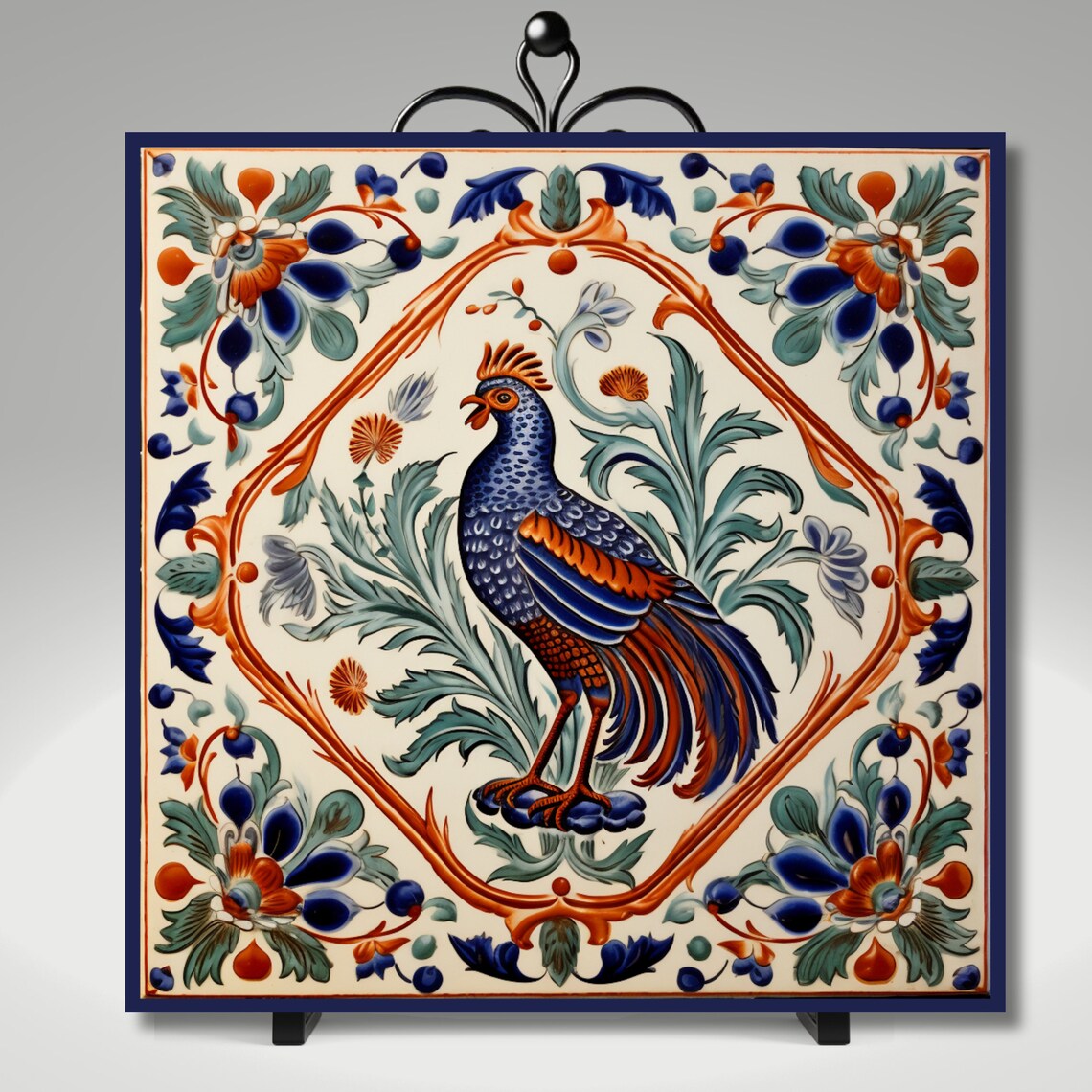 Deruta Rooster Tile, Italian Kitchen Wall Art Print - Image 5