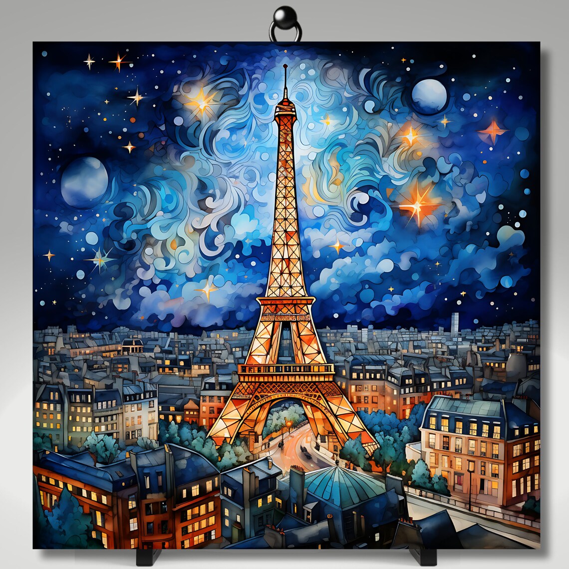Eiffel Tower, Paris France Travel Poster Art Print - Image 4