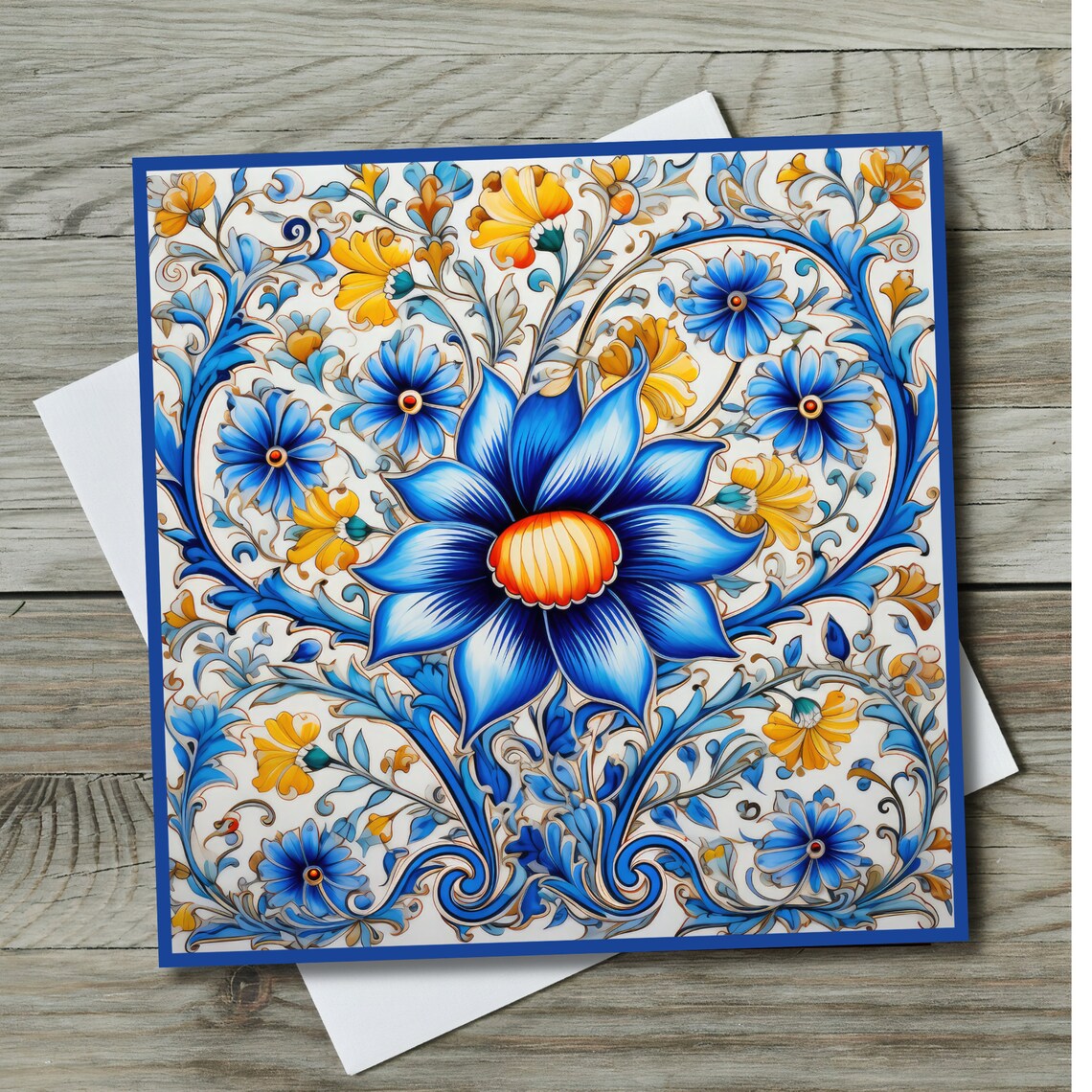 Deruta Style Ceramic Tile, Italian Mediterranean Art Print - Image 2