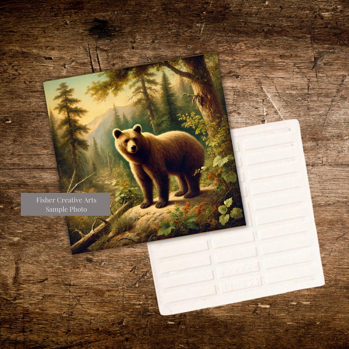 Brown Grizzly Bear Vintage Audubon Style Art Print - Image 2