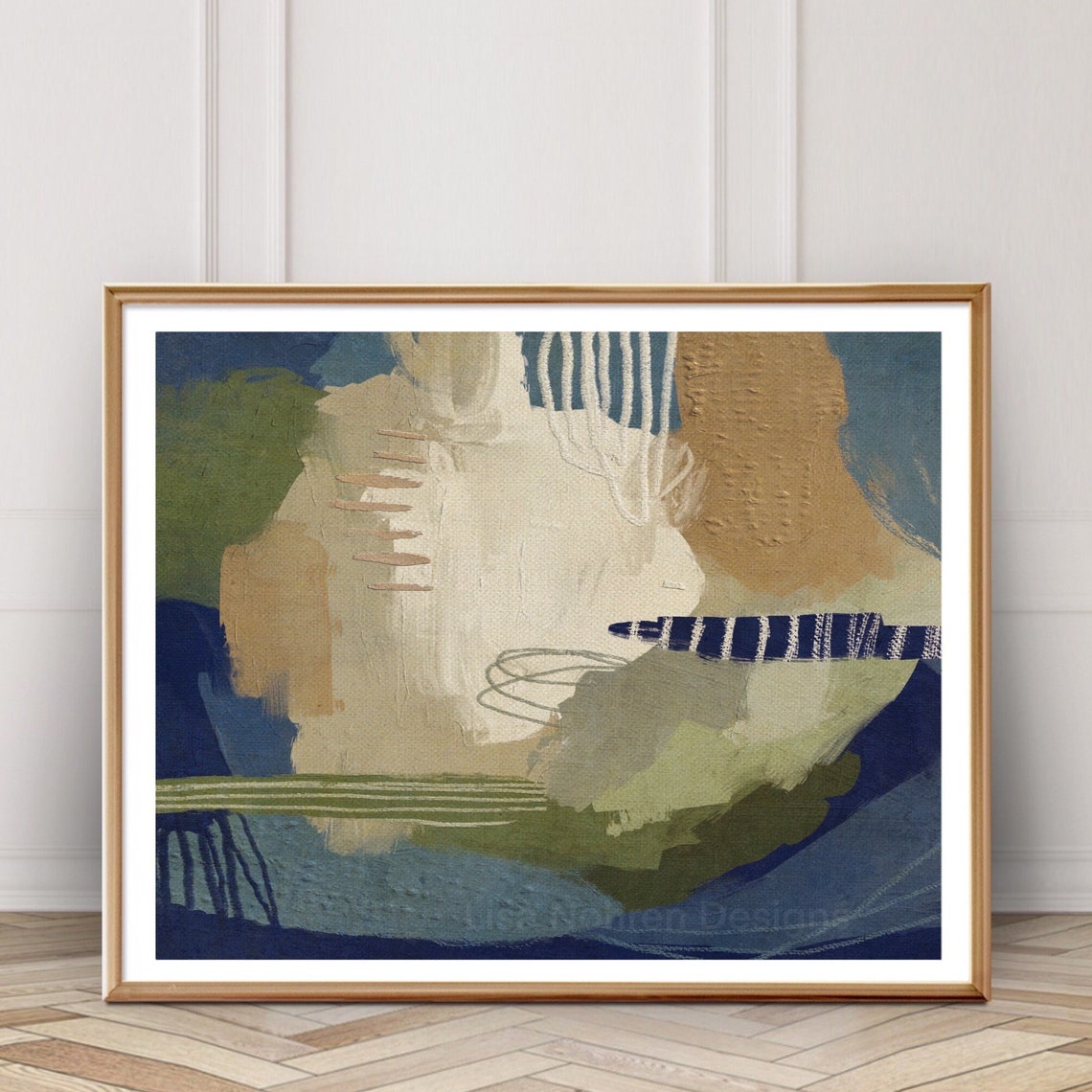Neutral Abstract Landscape, Modern Horizontal Poster