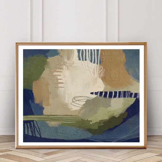 Neutral Abstract Landscape, Modern Horizontal Poster