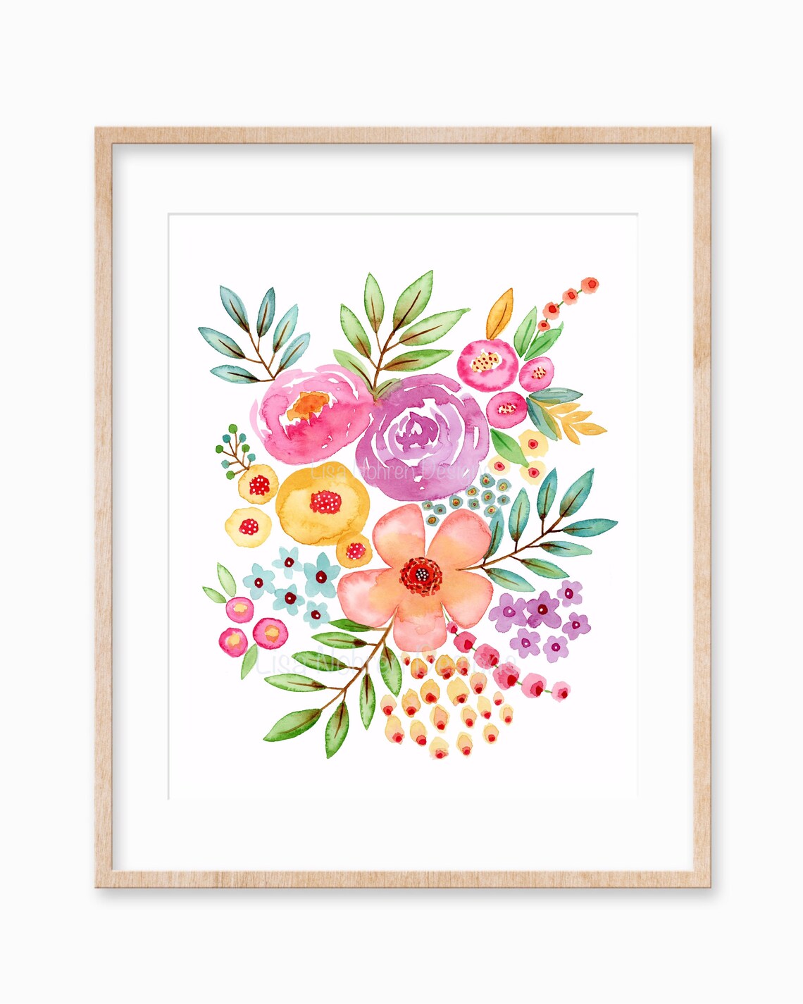 Watercolor Floral Abstract Flower Art, Nursery Decor