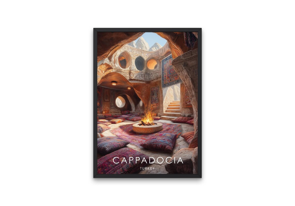 Cappadocia Travel Poster, Turkey Landscape