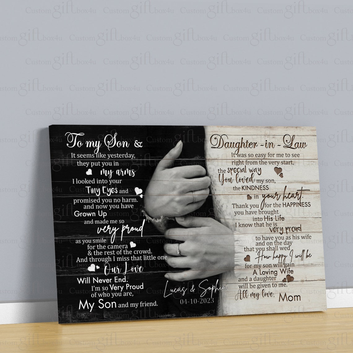 Personalized Son Wedding Gift From Mother Wedding Gift For Son And Daughter In Law Gift For Son Wedding Day Gift For Bride And Groom - Image 3