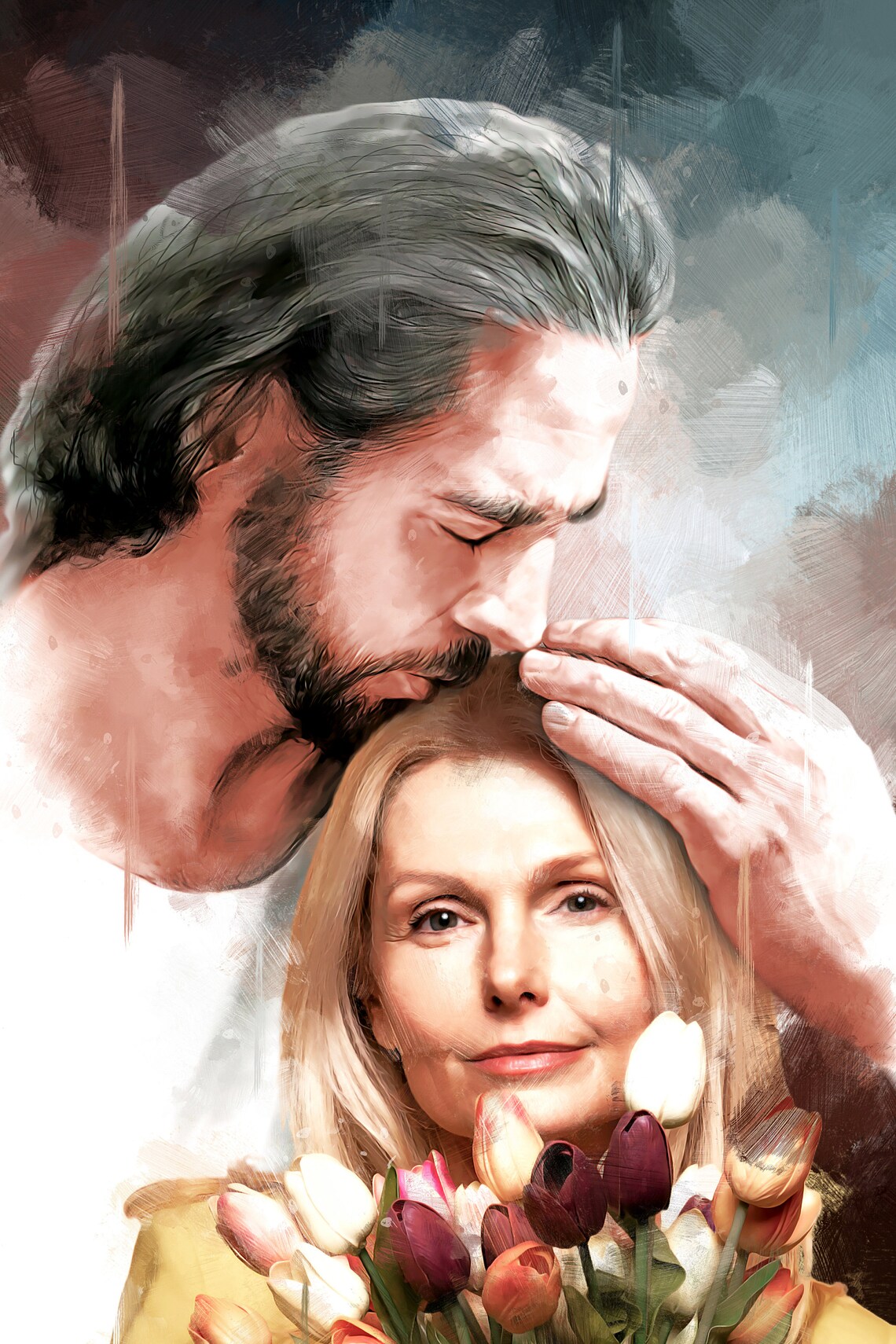 Personalized Safe in Jesus's Arms, Jesus Memorial Art Print - Image 2