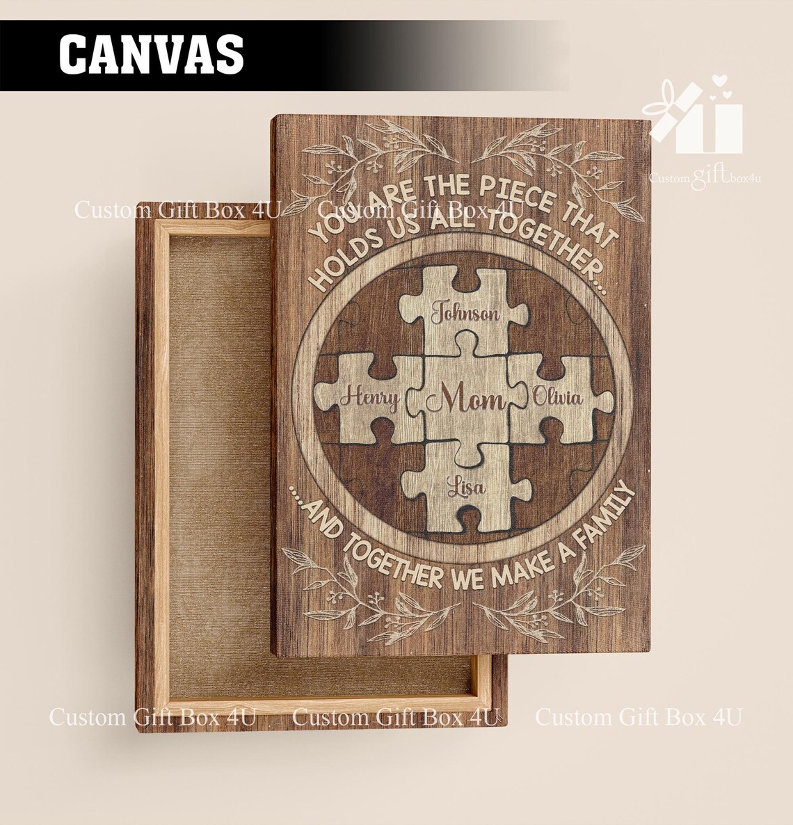 You Are The Piece That Holds Us Together Family Puzzle Names Poster - Image 4