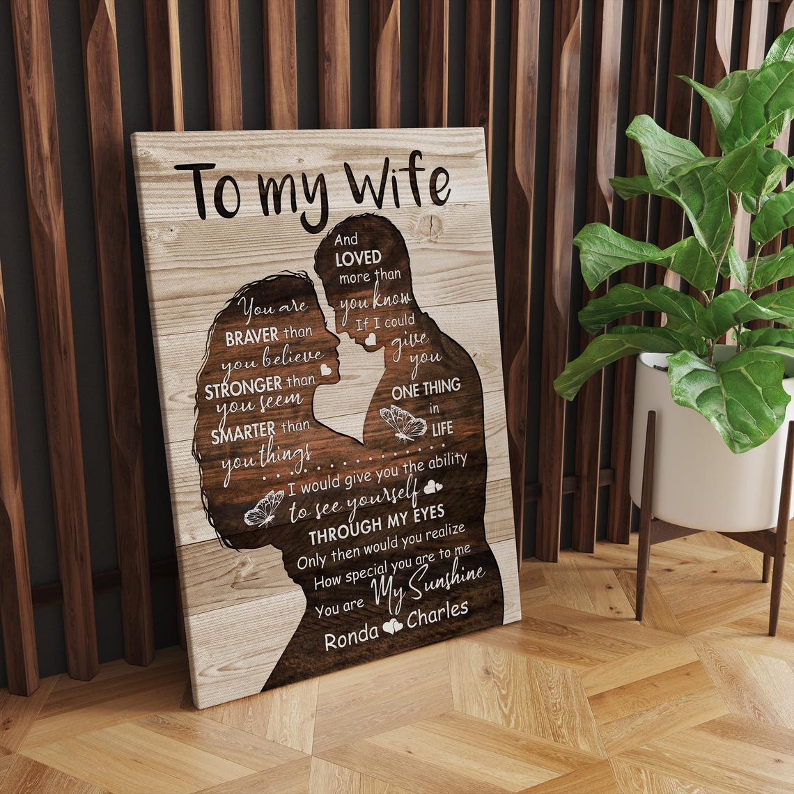 To My Wife Kissing Silhouette Romantic Quote Custom Name Poster - Image 2