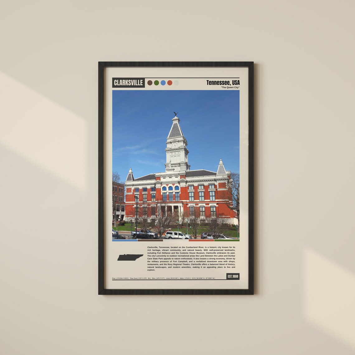 Clarksville Tennessee The Queen City Historic Courthouse Poster