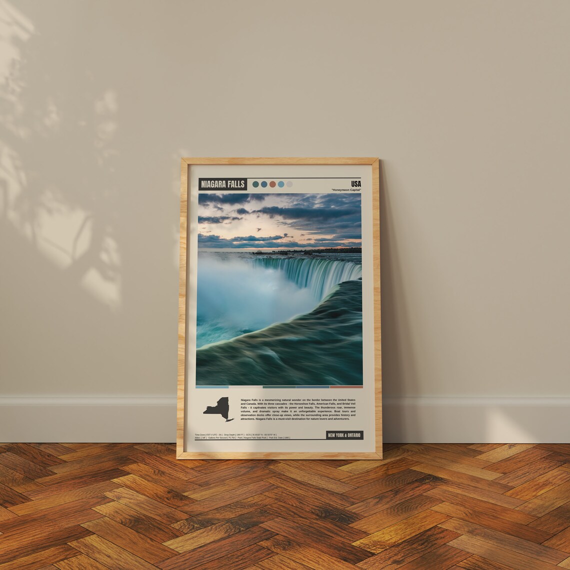 Niagara Falls Honeymoon Capital Horseshoe Falls Sunset Poster - Image 3