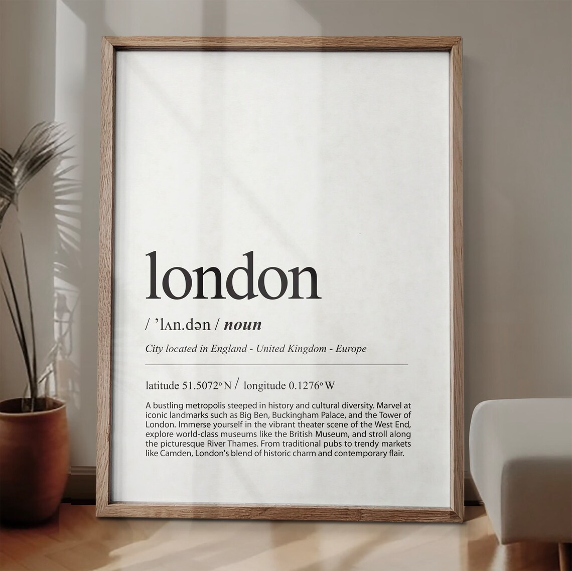 London Definition Poster, European Typography