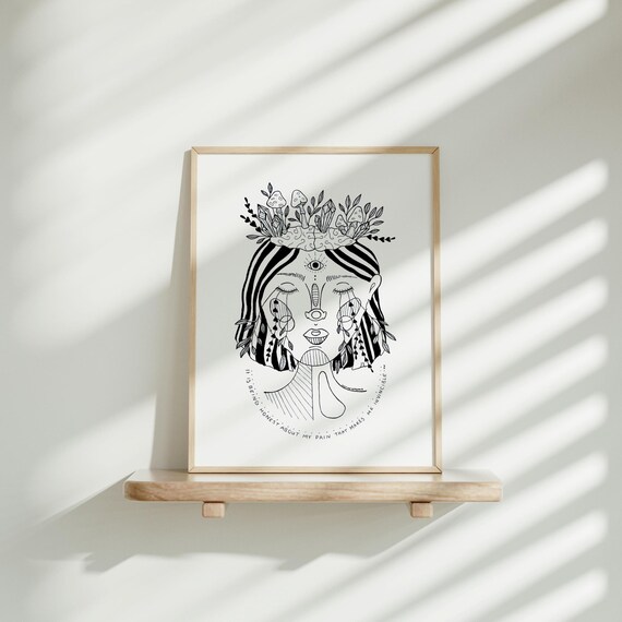 Invincible Honest About My Pain Woman Crystal Mental Health Poster