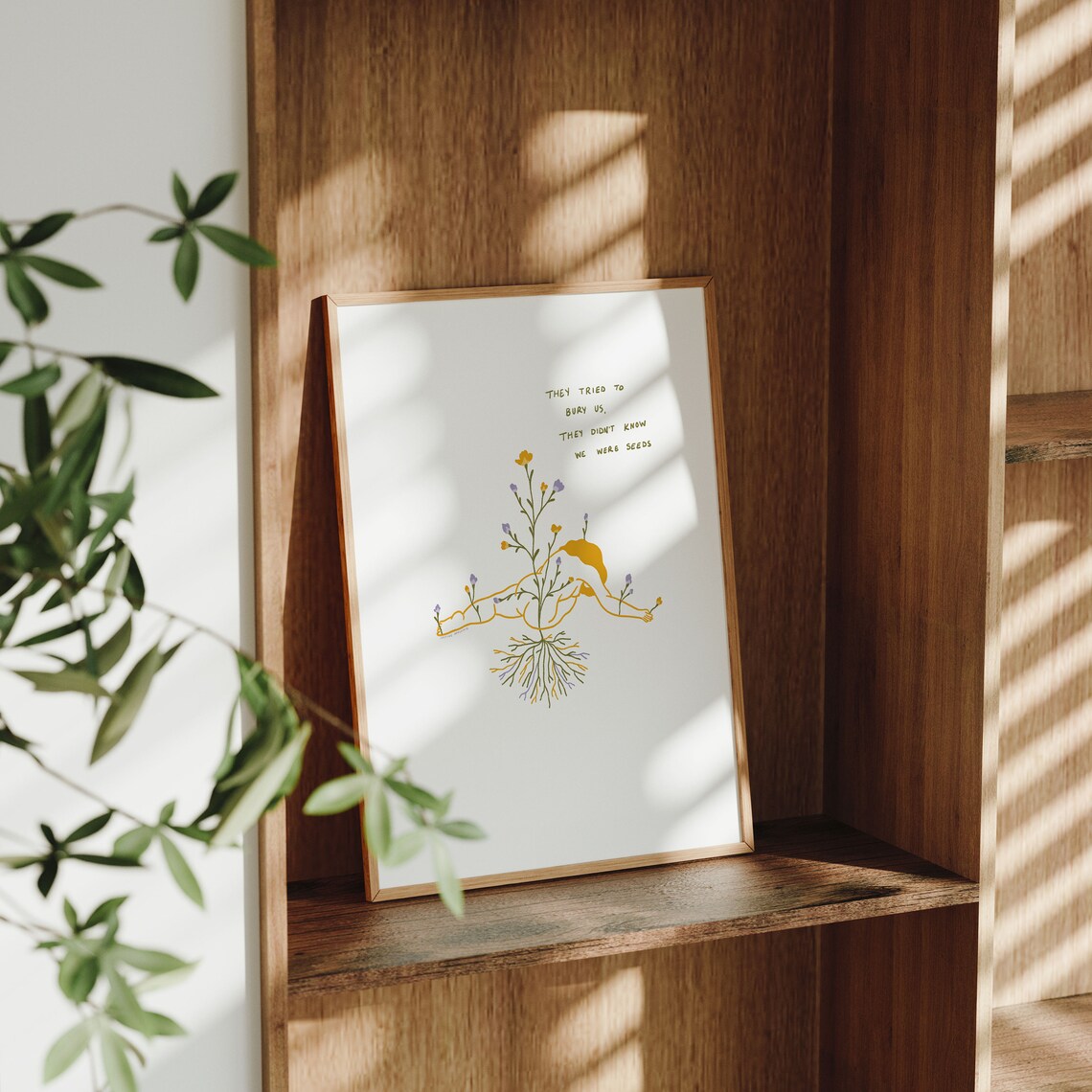 Seeds Resilience Quote Floral Woman Roots Mental Health Poster - Image 2