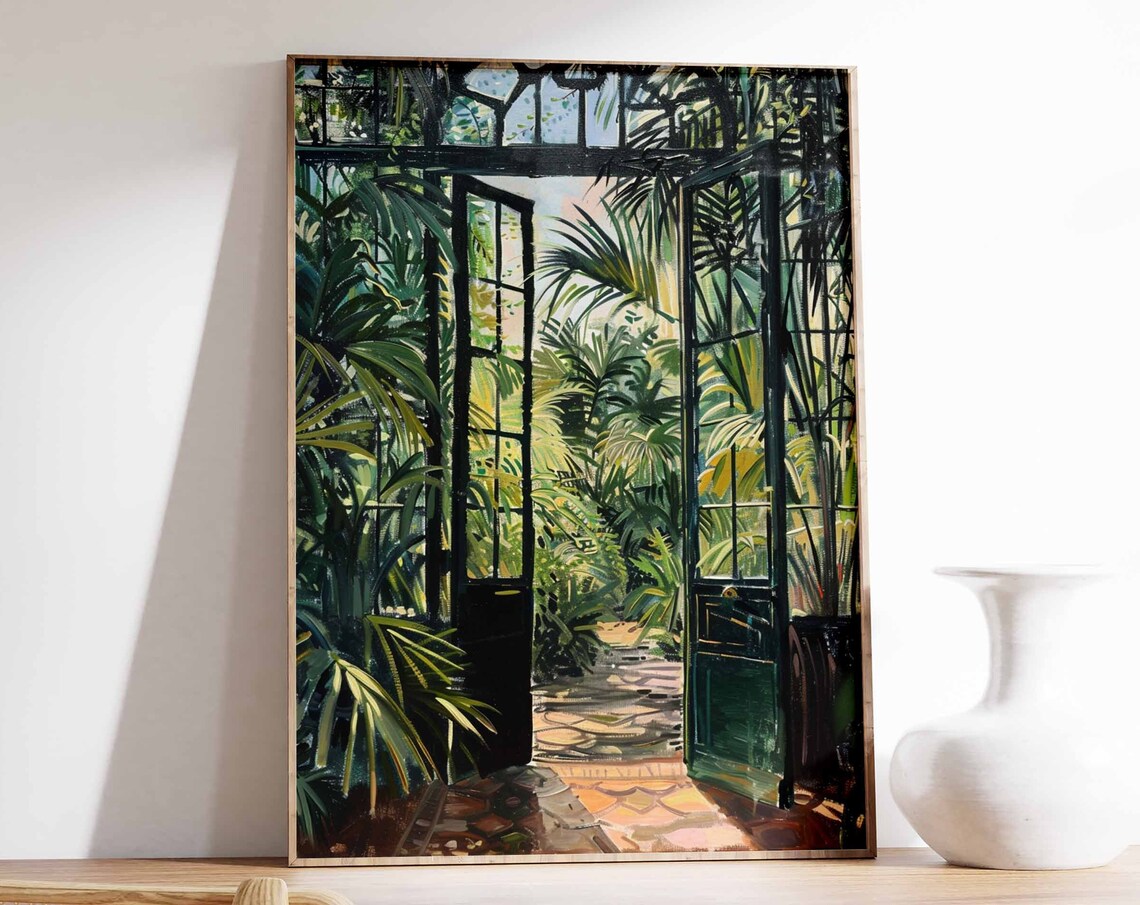 Vintage Botanical Garden Poster, Tropical Floral Art Print