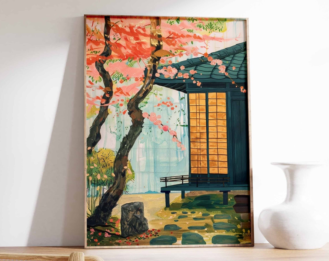 Traditional Japanese Tea House Poster Japanese Art Print Japanese Food Poster Asian Decor Traditional Japanese Art Oriental Print
