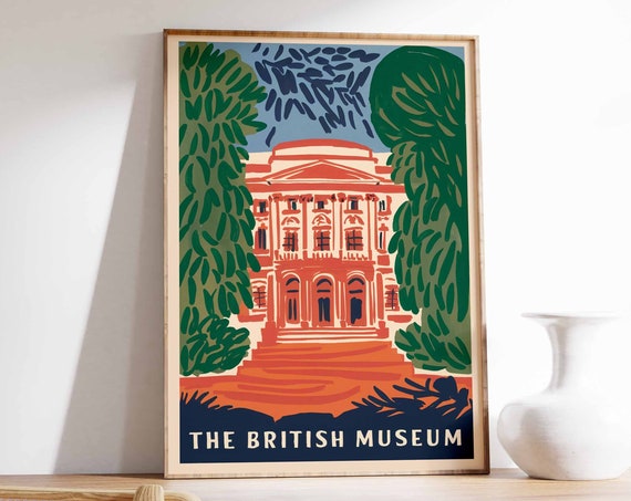 The British Museum Poster London Print London Art London Poster London Travel Print William Morris Print Vintage Decor