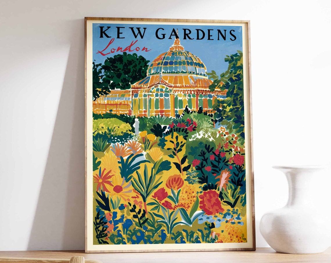 Kew Gardens Poster London Print London Art London Poster London Travel Print William Morris Print Retro London Art