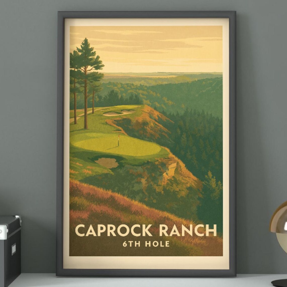Caprock Ranch Golf Course Vintage USA Travel Poster