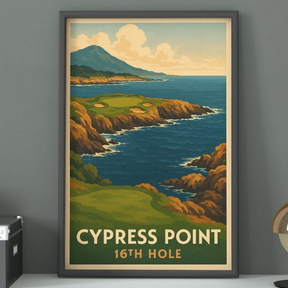 Cypress Point Golf Course Vintage Poster Coastal Wall Art