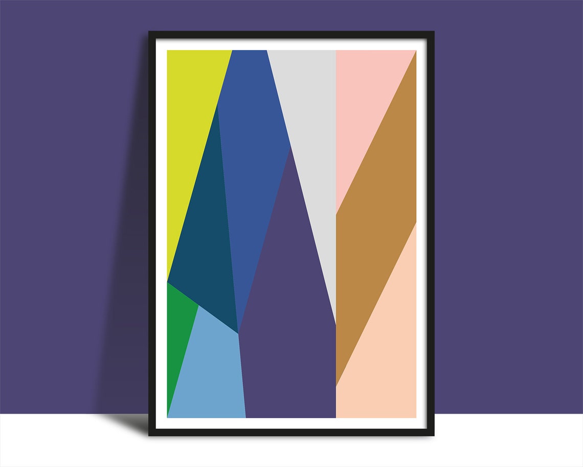 Colorful Geometric Triangle Shapes Modern Abstract Wall Print