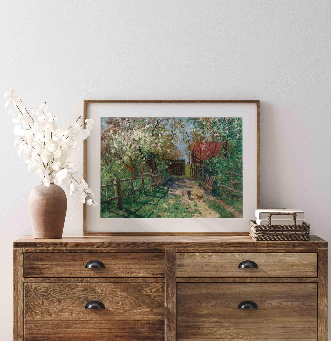 Spring Garden Painting Vintage Landscape Wall Art Country Landscape Oil Painting Farmhouse Wall Print Wa245 - Image 4