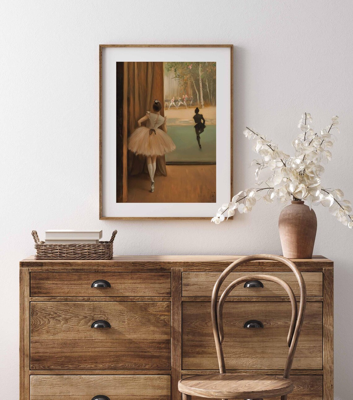 Ballerina In Tutu Watching Stage Vintage Ballet Dancer Figurative Painting Poster - Image 4