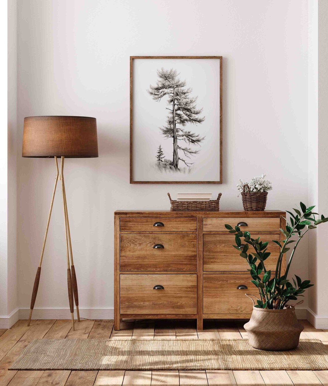 Rustic Tree Sketch Vintage Farmhouse Kitchen Art Print Cottagecore Wall Art Sk2 - Image 4