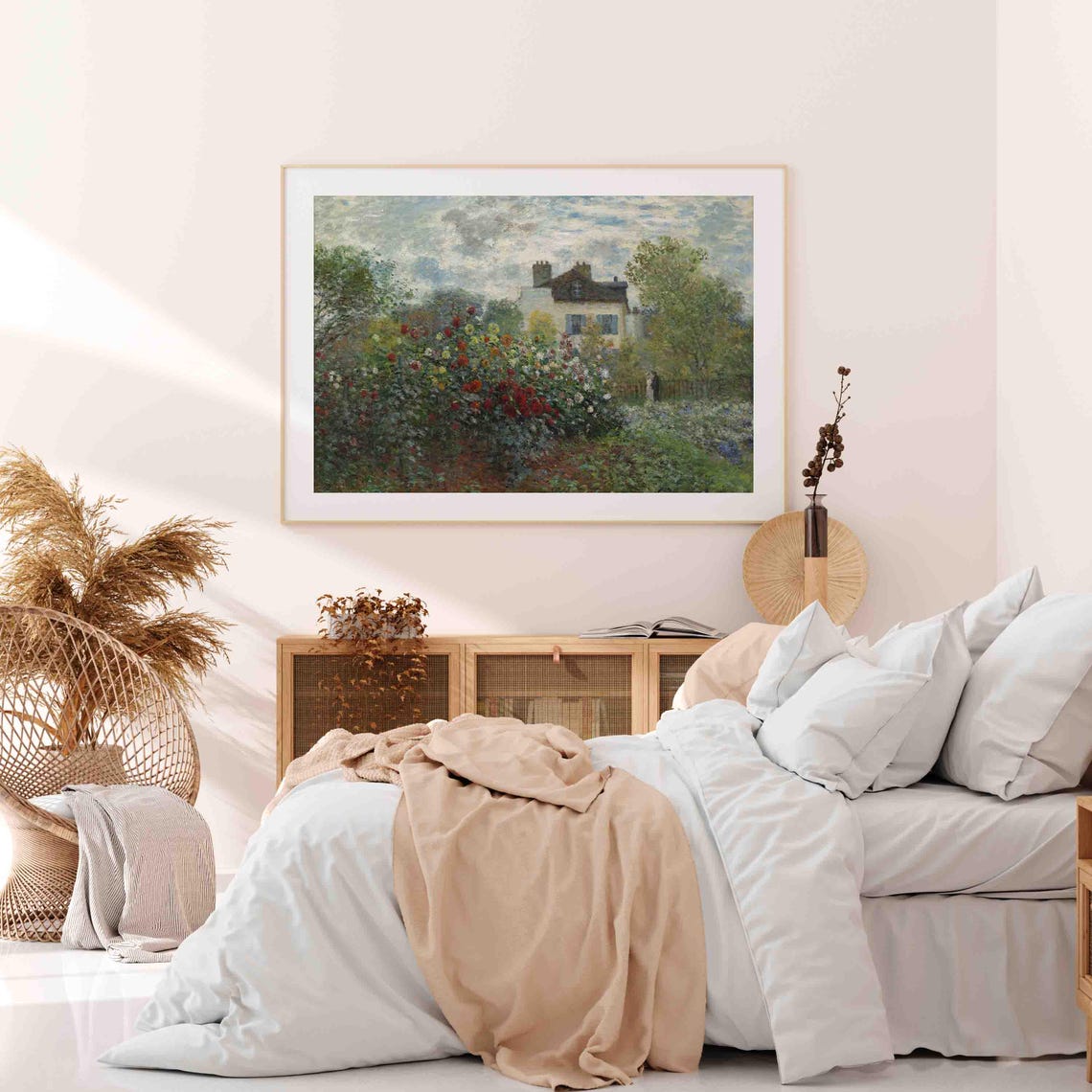 Cottage Rose Garden Vintage Print Country Landscape Impressionist Oil Painting Farmhouse Decor Wall Art Wa126 - Image 4