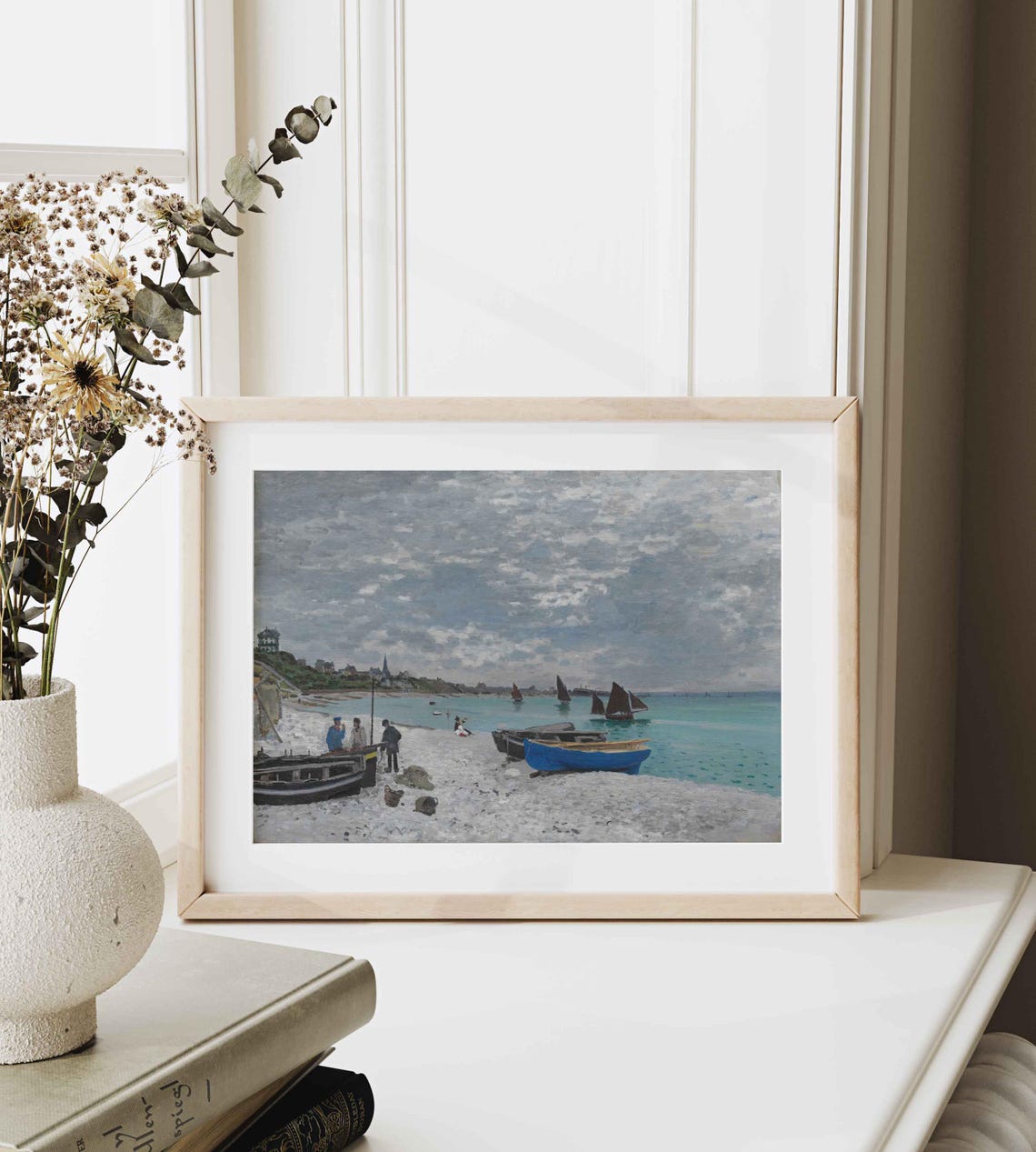 Vintage Landscape Painting Seascape Print Impressionist Wall Art Vintage Country Ocean Landscape Print Farmhouse Art Wa273 - Image 3