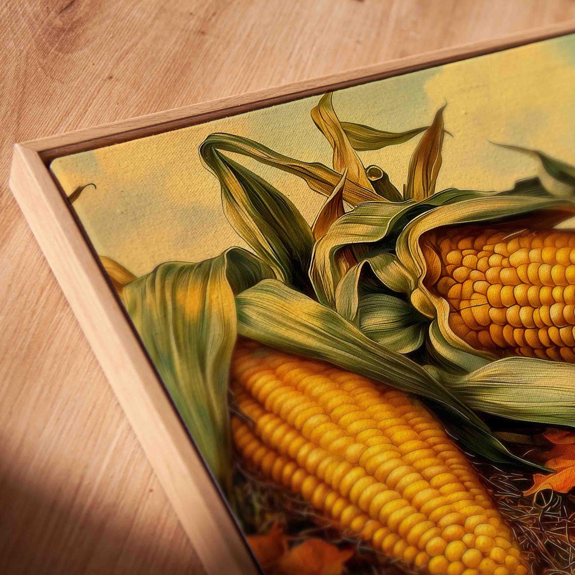 Golden Corn Harvest With Autumn Leaves And A Distant Barn Poster - Image 2