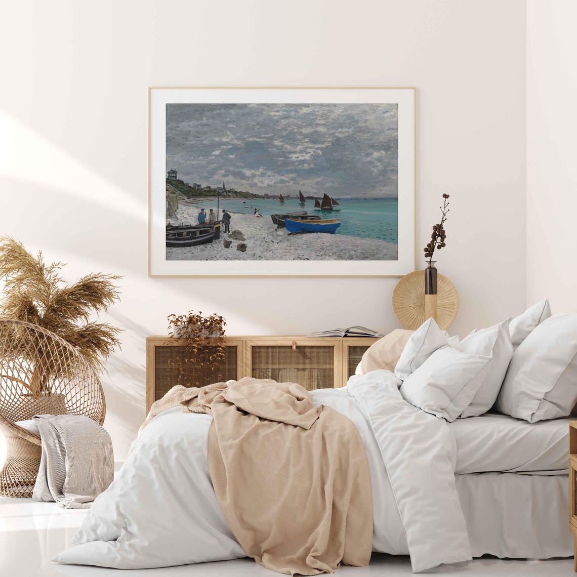 Vintage Landscape Painting Seascape Print Impressionist Wall Art Vintage Country Ocean Landscape Print Farmhouse Art Wa273 - Image 4