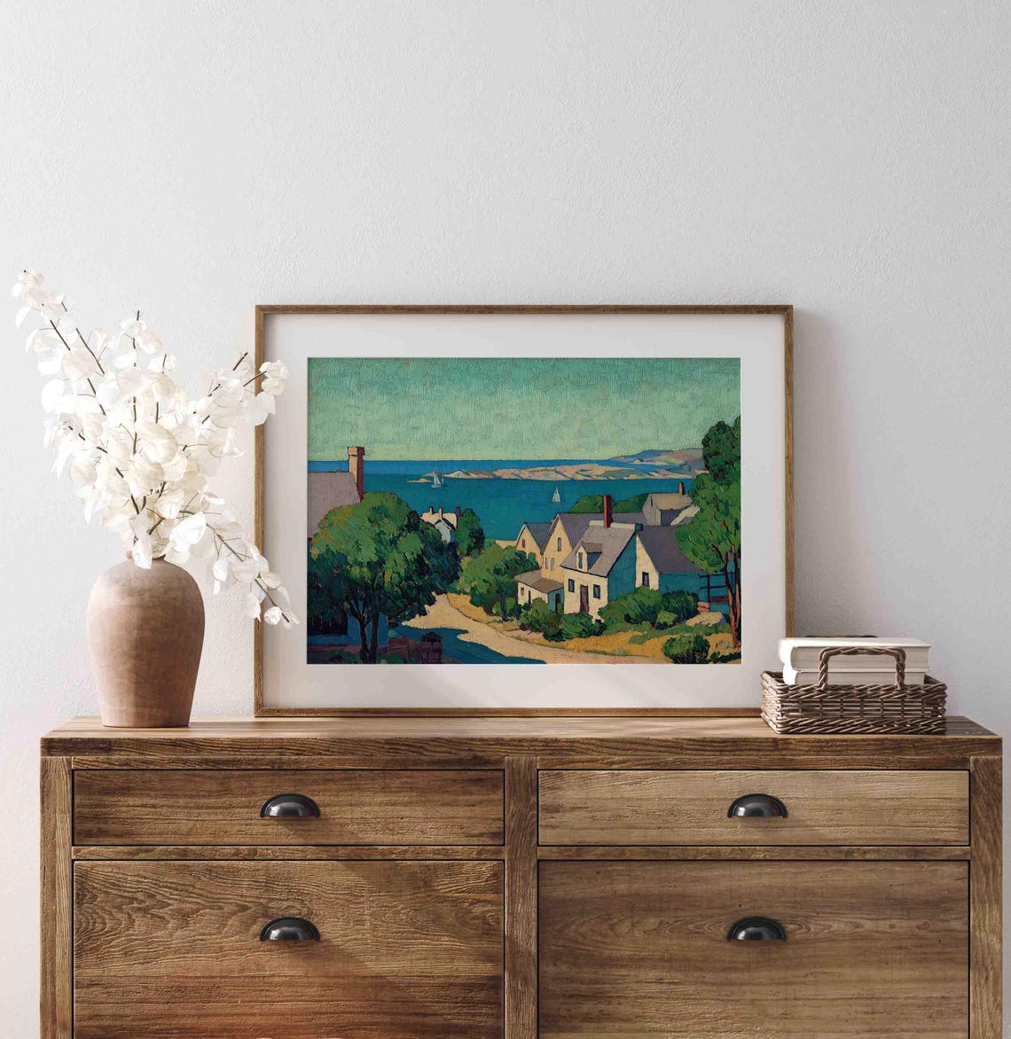 Country Landscape Painting Vintage Landscape Oil Painting Farmhouse Wall Decor Art Cottage Rustic Wall Art Print Wa280 - Image 4