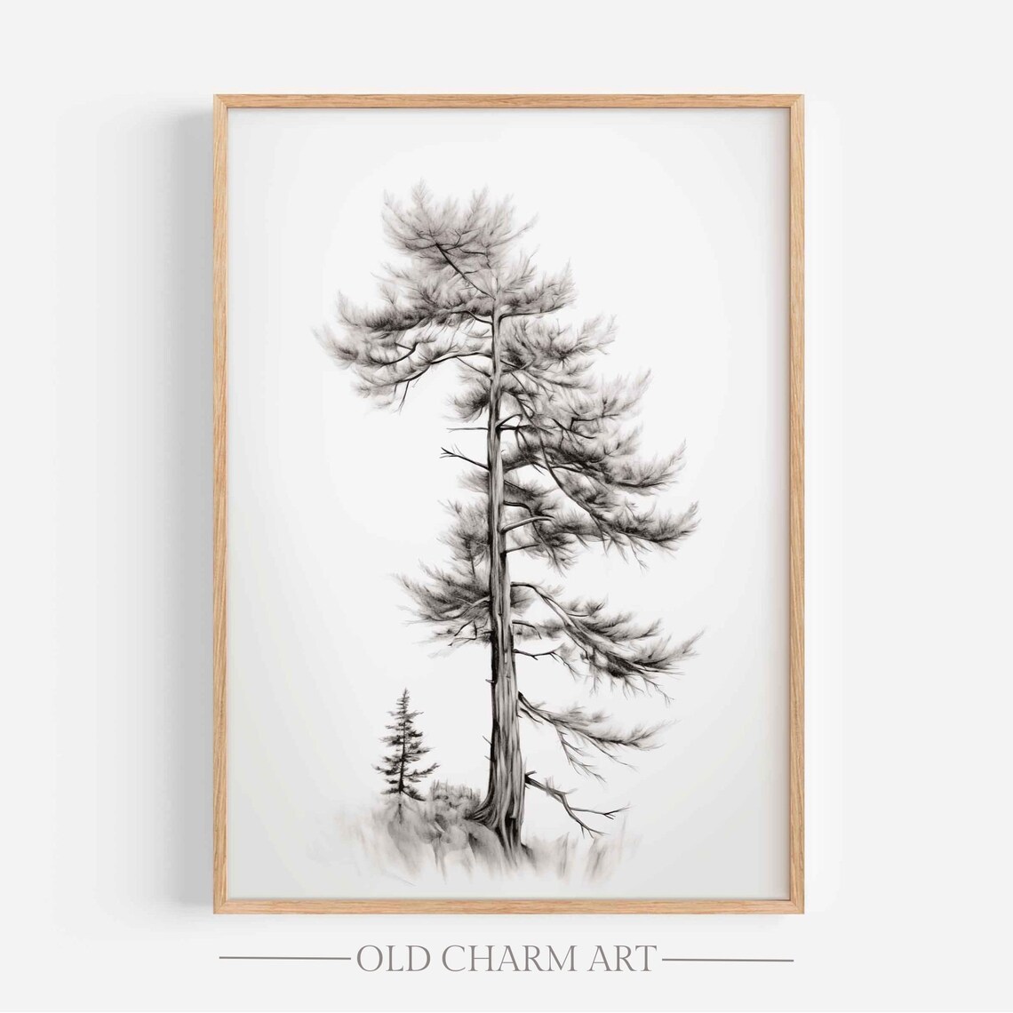 Rustic Tree Sketch Vintage Farmhouse Kitchen Art Print Cottagecore Wall Art Sk2