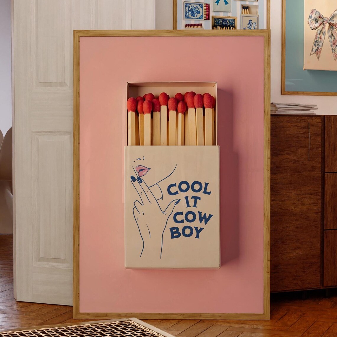 Cool It Cowboy Matchbook Coastal Cowgirl Poster