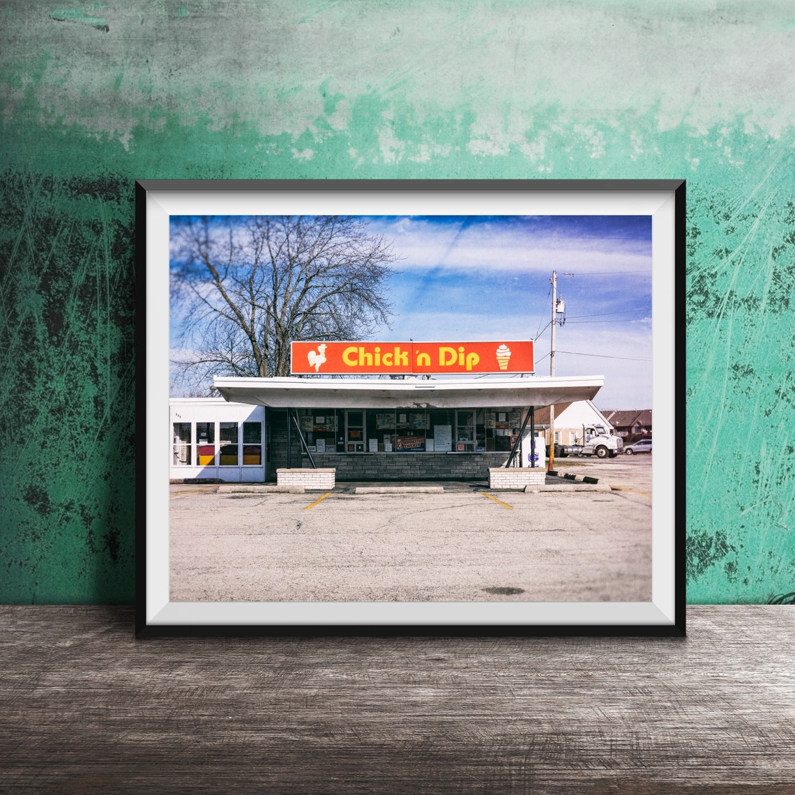 Chick'n Dip Illinois Vintage Roadside Chicken Stand Photo Poster