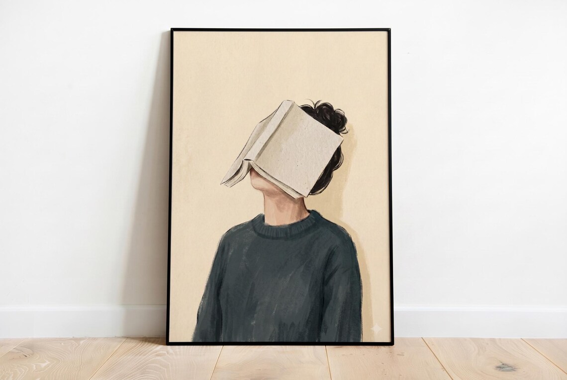Woman With Book On Face, Funny Reading Gift