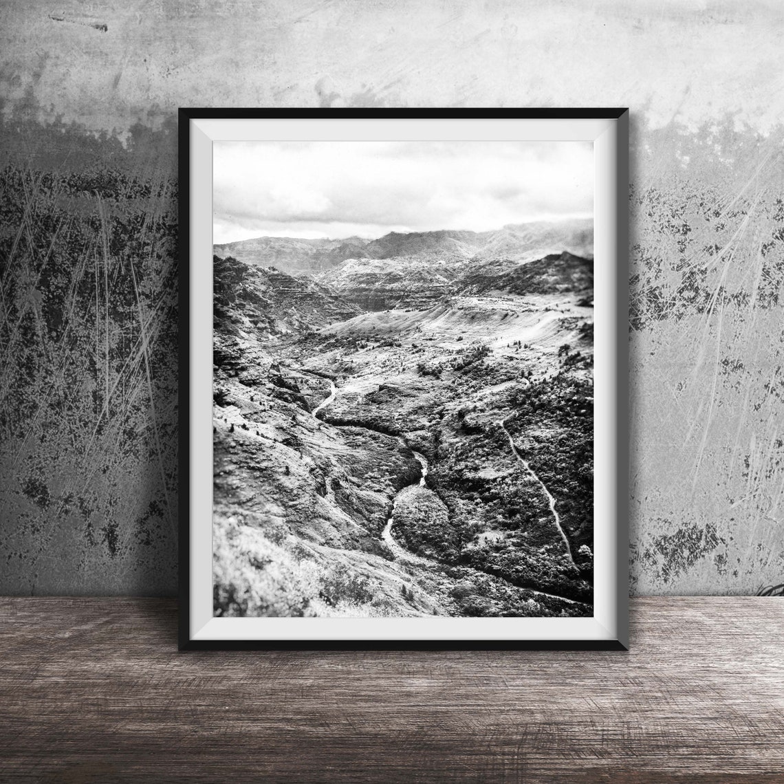 Tropical Hawaiian Canyon Valley Lush Green Landscape View Poster - Image 2