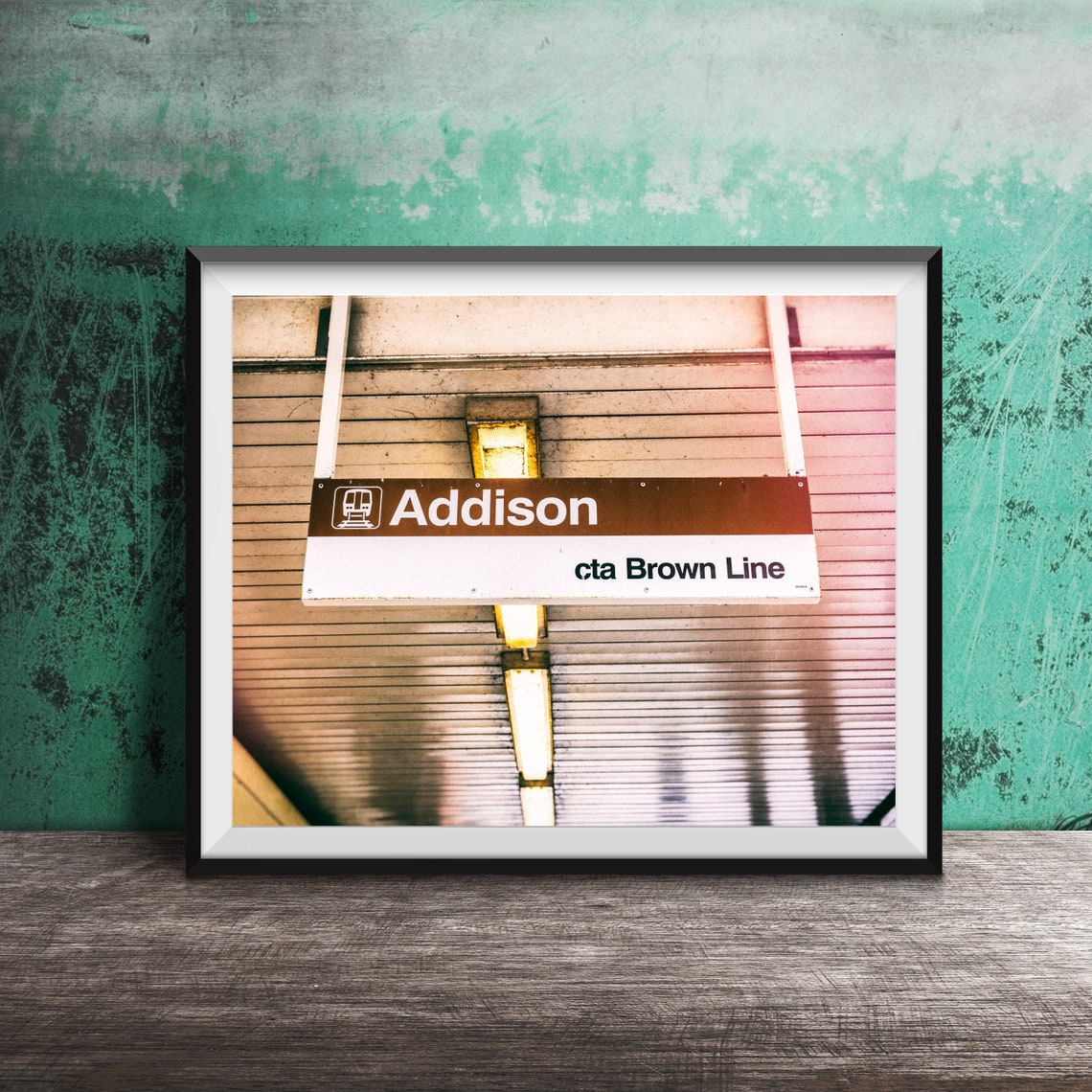 Addison CTA Brown Line Station Sign Chicago Transit Photo Poster