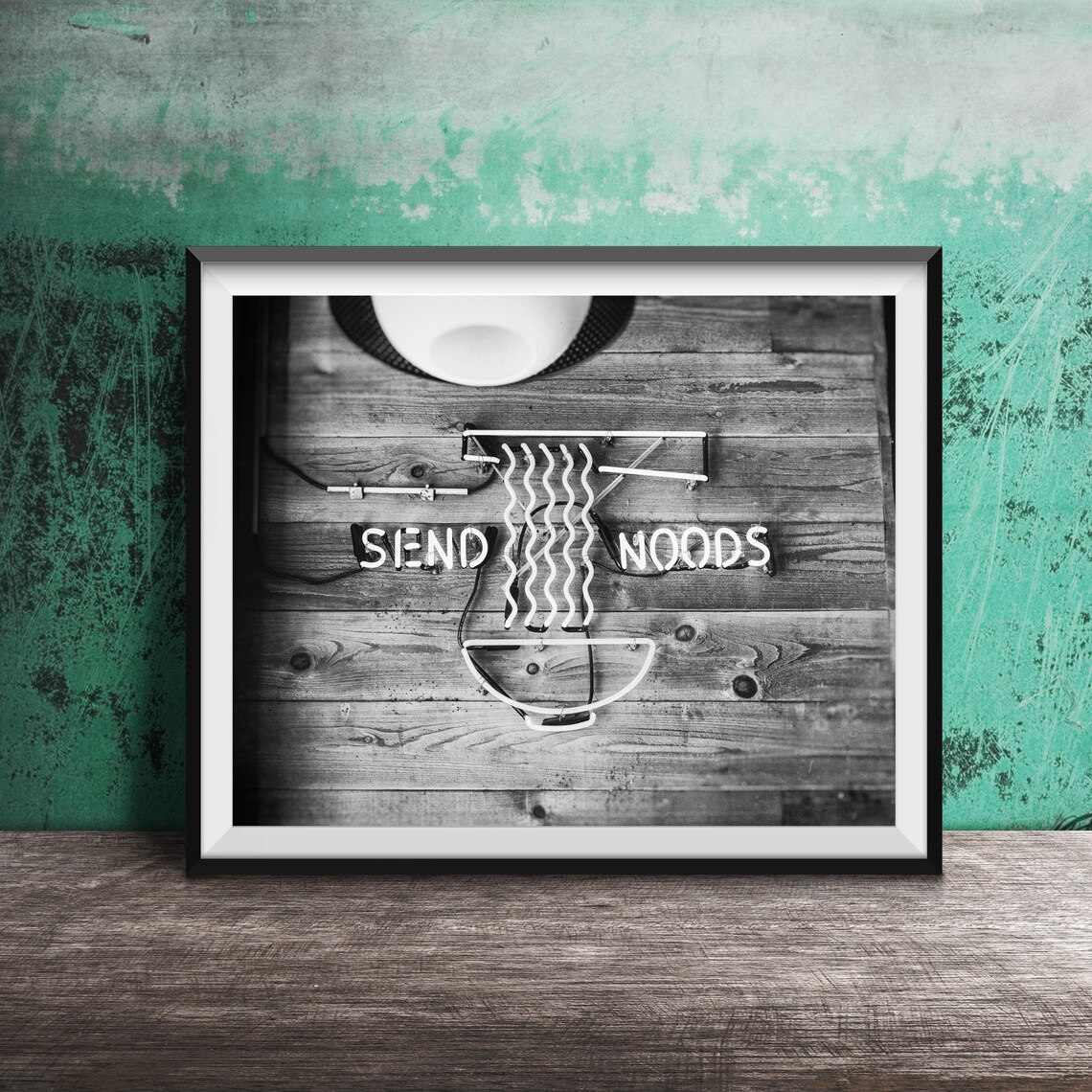 Send Noods Ramen Noodle Bar Retro Neon Sign Poster - Image 2